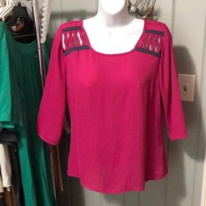 Skies are blue pink blouse size XSP